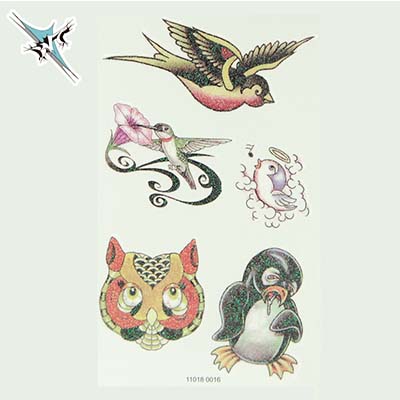 Newly Design Colorful Waterproof Fashion Cute Birds And Owl Pattern Body Shoulder Water Transfer Temporary Tattoo(fake Tattoo) Stickers NO.10686